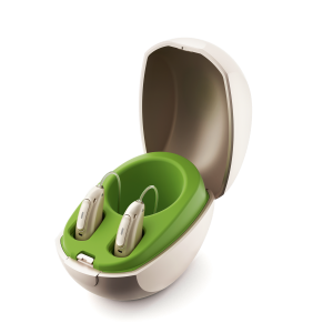 Packshot Phonak Mini Charger Case open with HI